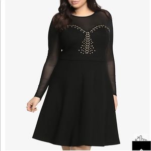 NWOT Torrid Mesh Sleeve Skater Dress